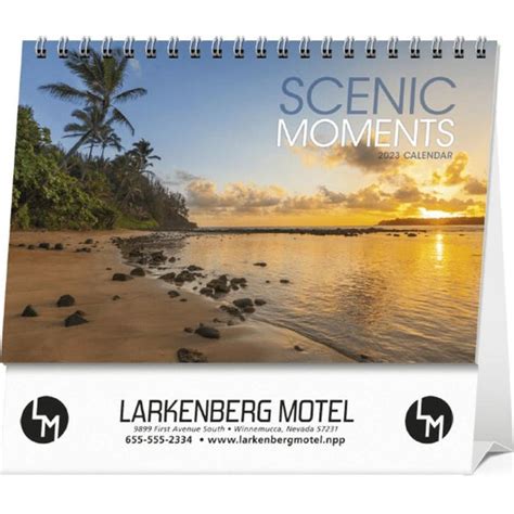 Promotional 2019 Scenic Moments Large Desk Calendars With Custom Logo