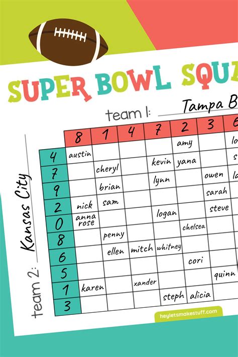 Printable Super Bowl Squares 2021 This Super Bowl Squares Game Is