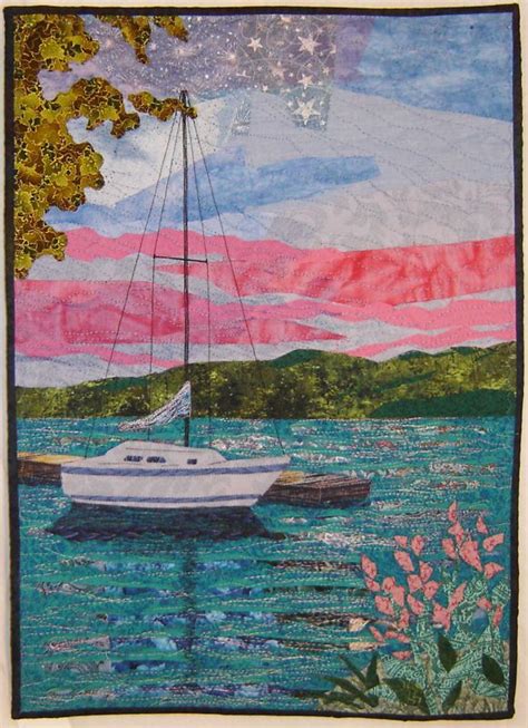 Adirondack Summer 19 X 26 Art Quilt By Elizabeth Sylvan Landscape