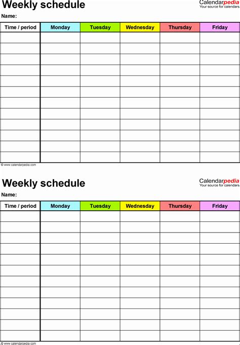 Excel Daily Schedule Template Beautiful Free Printable Daily Calendar