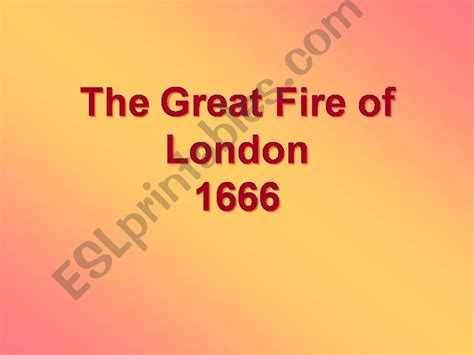 Esl English Powerpoints The Great Fire Of London