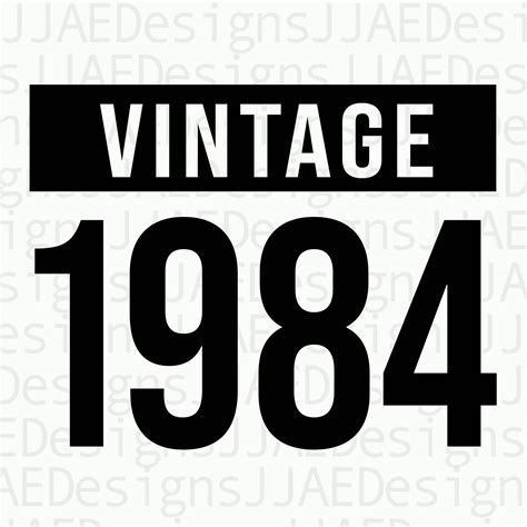 1984 Birthday Svg Vintage 1984 Svg Clipart Vintage 1984 Etsy
