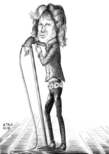 Jim Morrison Karikatur By A Tale Famous People Cartoon