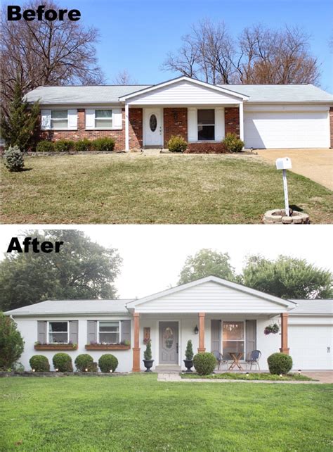Before And After Photos Of A House With Grass In The Front Yard One Is