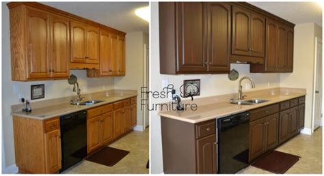 It provides a lot of benefits over the traditional paint stain and doesn't alter the color of the wood grain, unlike a paint stain. Refinishing kitchen cabinets gel stain | Hawk Haven