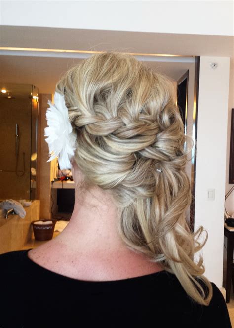 Side Swept Messy French Braid For Beach Brides In Tulum