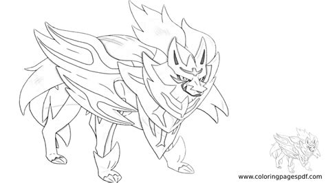 Coloring Page Of A Detailed Hero Of Many Battles Zacian