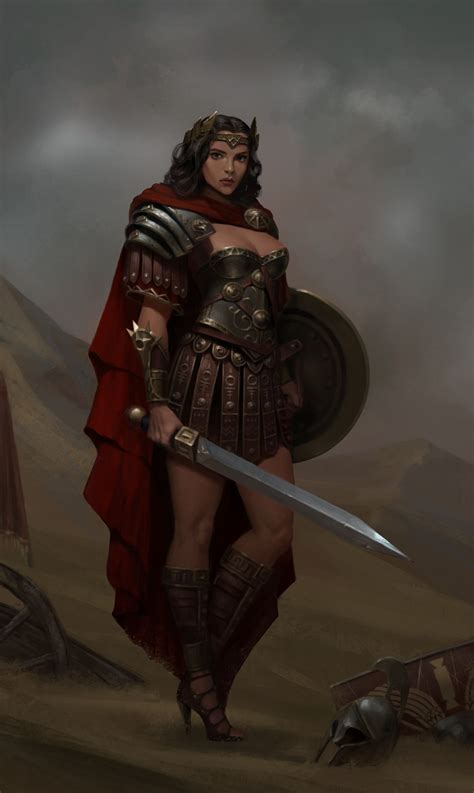 Artstation Warrior Queen Yoon Seseon Fantasy Female Warrior Warrior Woman Greek Warrior