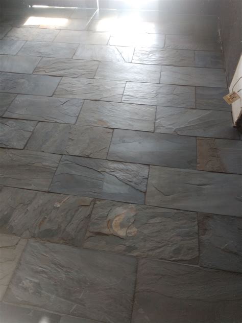 Natural Slate Tiles In Entryway Of New Restaurant Slate Tile Floor