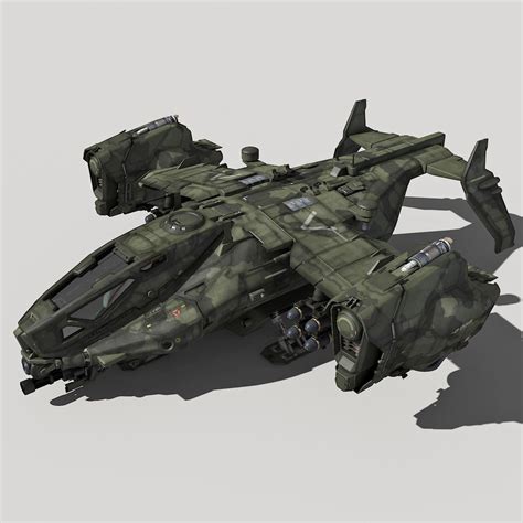 Sf Heavy Military Dropship 3d Model Military Concept Ships