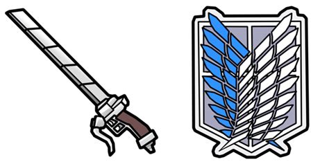 Attack On Titan With Gear Sword And Scout Logo Cursor Anime Cursors