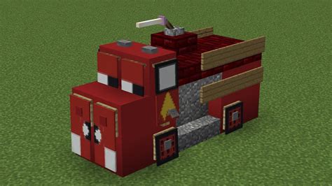 How To Make A Fire Truck In Minecraft Youtube
