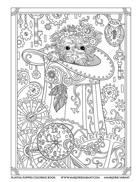 They're hard coloring pages, with so much more complex and detailed pictures to colorize. Playful Puppies — Marjorie Sarnat Design & Illustration