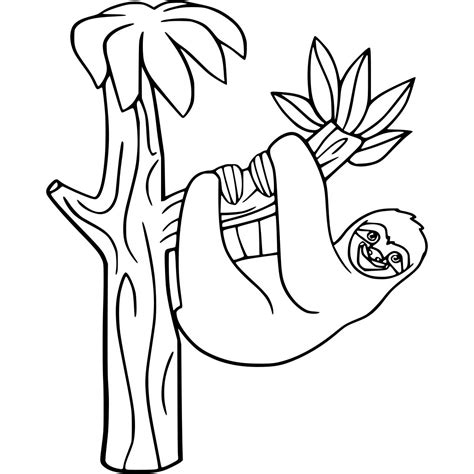 Cartoon Sloth Coloring Pages - XColorings.com