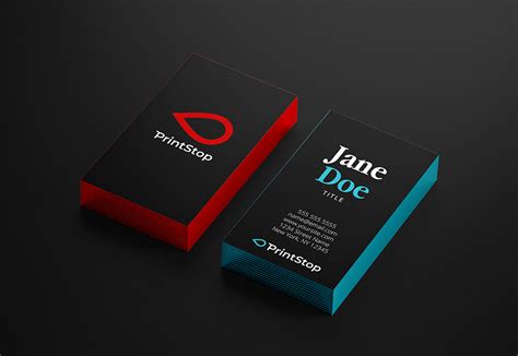 Painted Edge Business Cards Colored Edge Business Card Printing