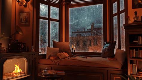 Cozy Reading Nook Ambience Rain On Window Thunder Sounds Warm