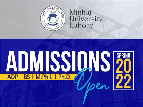 Admissions Open Spring 2022 Minhaj University Lahore