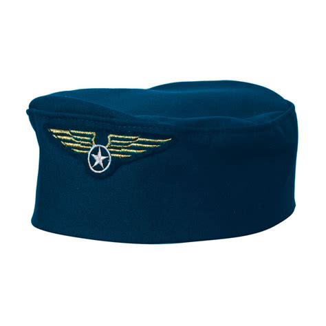 Blue Flight Attendant Hat Fancy Dress Air Hostess Cabin Crew Costume