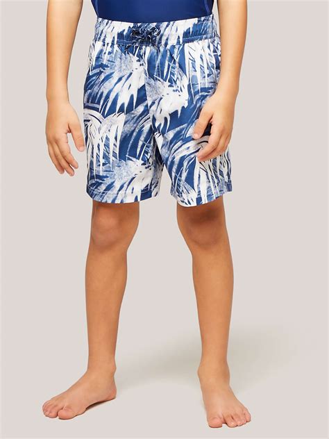 John Lewis And Partners Boys Leaf Print Recycled Polyester Swim Shorts