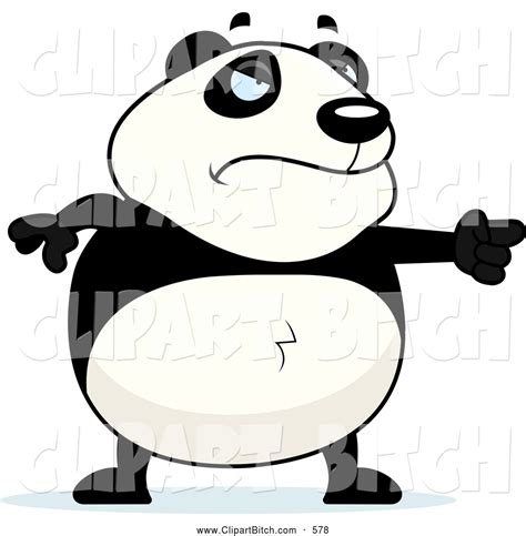 Clip Vector Cartoon Art Of A Frowning Mad Panda Pointing By Cory Thoman
