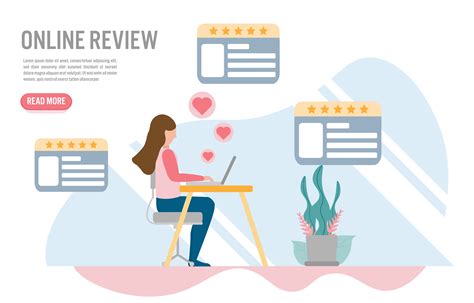 Customer review online concepts with character.Creative flat design for ...