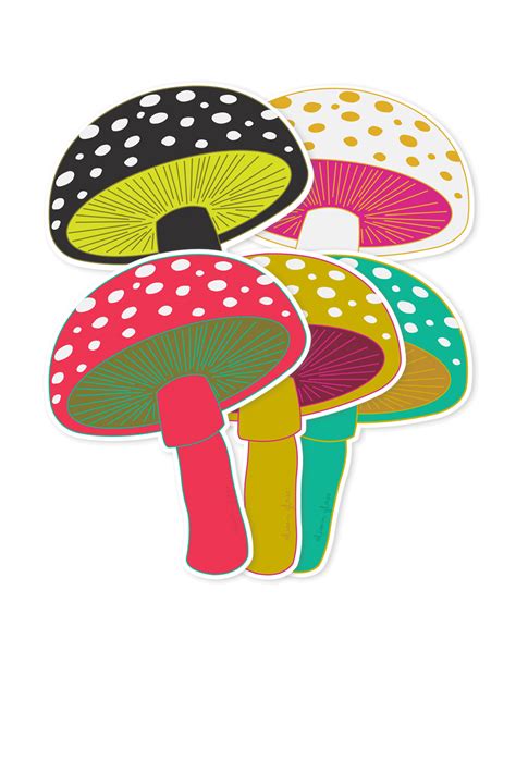 Mushroom Sticker Set Alison Glass