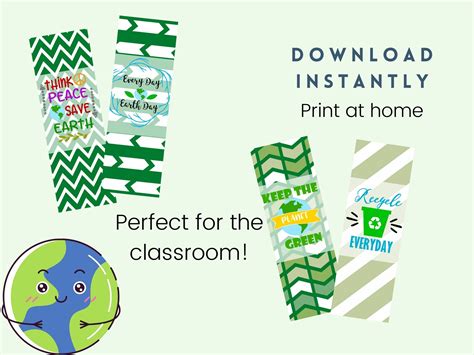 Earth Day Printable Bookmarks Give Mom A Minute