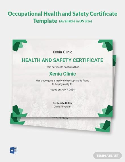 12 Health And Safety Certificate Templates Free Downloads