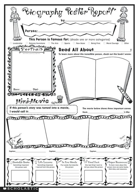 Book Report Template 3rd Grade Image Result For Biography Printable