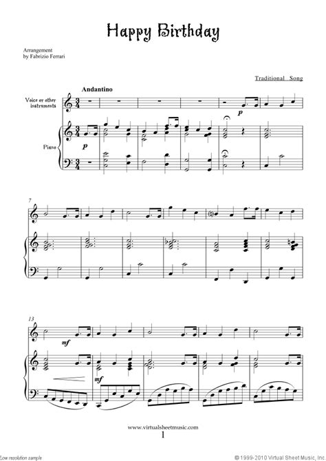 6 parts • 1 page • 00:16 • may 26, 2021 • 36 views. Download and Print Happy Birthday sheet music for piano ...