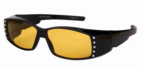 night driving polarized sunglasses that fit over prescription glasses featuring rhinestones