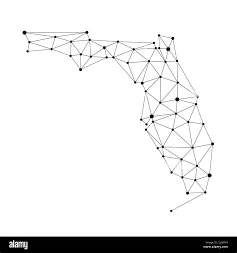 Mapa Poligonal De Florida Mapa Vectorial De Puntos Geométricos