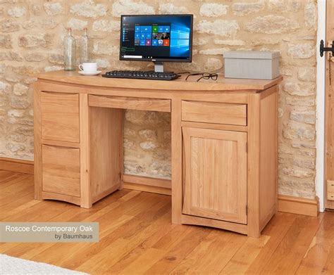 Crescdl Roscoe Contemporary Oak Home Office Desk Glasstone Furniture
