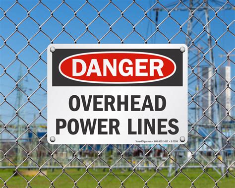 Overhead Power Line Signs Danger High Voltage