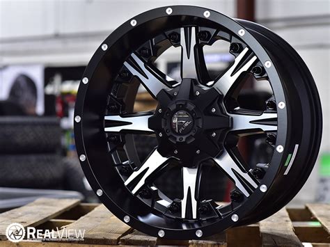 Realview Of Fuel Offroad Nutz D541 Black W Machined Face 20x10 12