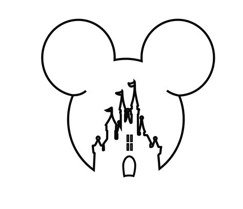 Mickey Mouse Head Svg Disney Castle Outline Svg Disney Etsy