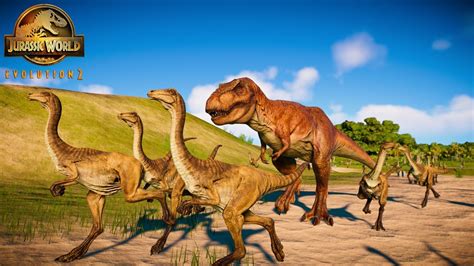 Trex Causes Gallimimus Dinosaur Stampede Jurassic World Evolution 2