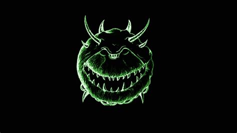 Green Abstract Video Games Demons Horns Doom Smiling Retro