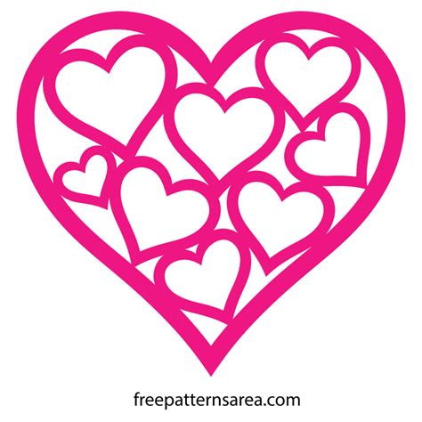 Printable Heart Outline Svg Template For Valentines Day