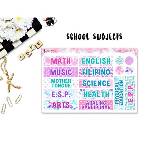 School Subjects Stickers Lazada Ph