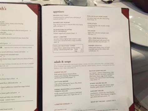 Sent it back, paid the bill and left. Menu selections - Picture of Ruth's Chris Steak House, New ...