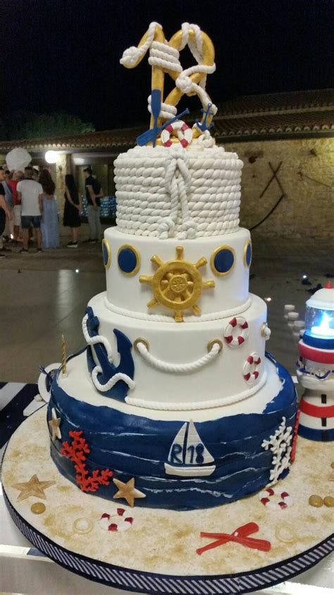 Oggi è il grande giorno! Torta nautical per 18 anni "le torte di Maví" | Torte per festa, Torte, Cibo