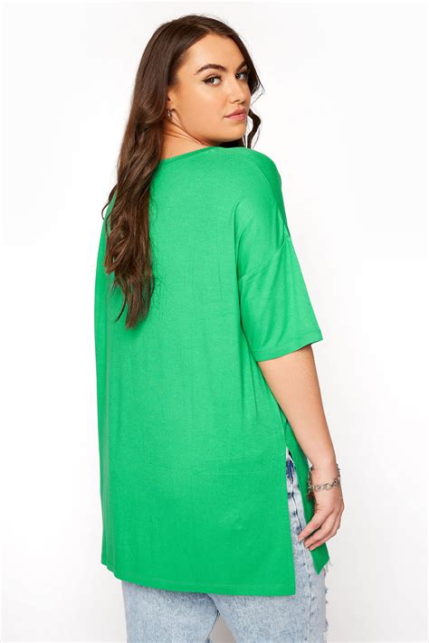T Shirt Vert Flashy Style Oversize Yours Clothing