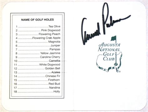 Lot Detail Arnold Palmer Autographed Masters Scorecard Jsa Coa