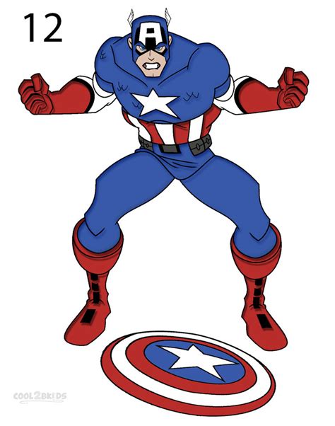 How To Draw Captain America Step By Step Pictures Cool2bkids