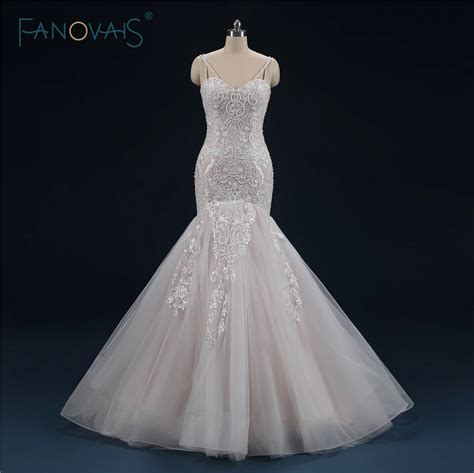 Elegant Mermaid Wedding Dress 2019 Straps Sweetheart Lace Wedding Gown