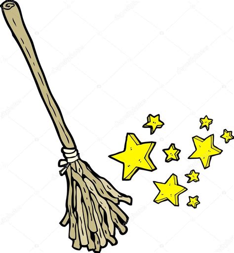 Magic Witches Broom Cartoon — Stock Vector © Lineartestpilot 12685481