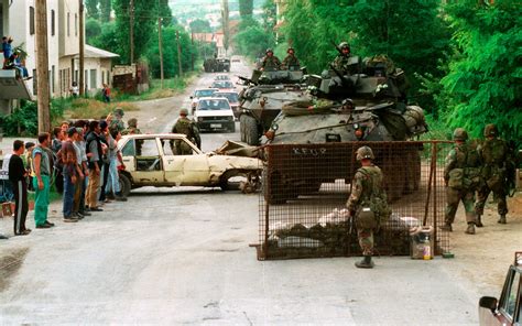 Us Marines Set Up Blockade Near The Village Of Koretin Kosovo During
