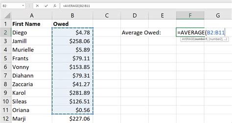 How To Calculate The Average In Excel Using A Function