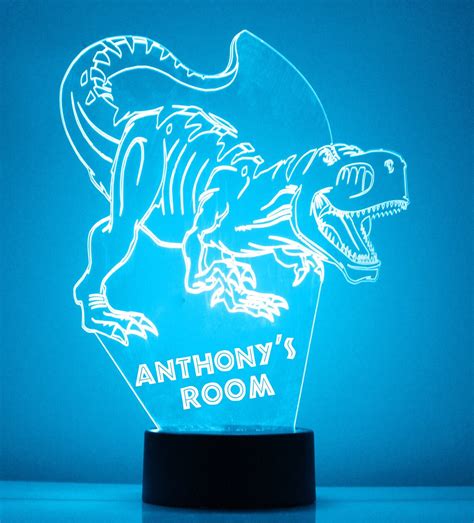 Dinosaur Night Light Personalized Free Led Night Lamp With Etsy New